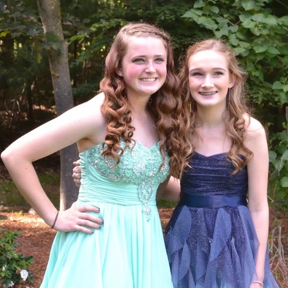 Light blue/green short prom dress - Picture 1 of 4